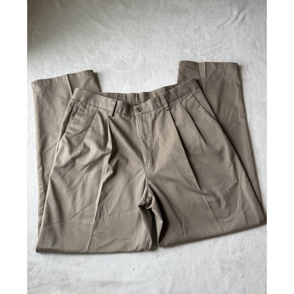 Dockers 100% Cotton 36 X 31 Individual Fit Waist Band Pleated Khaki Mens Pants